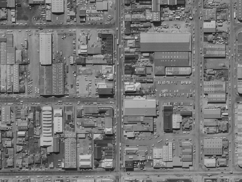 442 Colombo Street from the air, 1970-1974