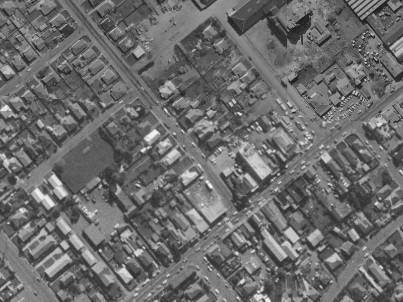 12 Clarence St South from the air, 1970-1974
