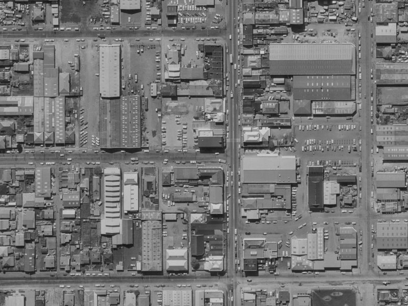 445 Colombo Street from the air, 1970-1974