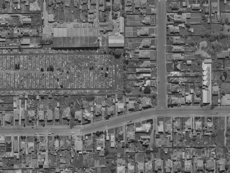 7A Braddon Street from the air, 1970-1974