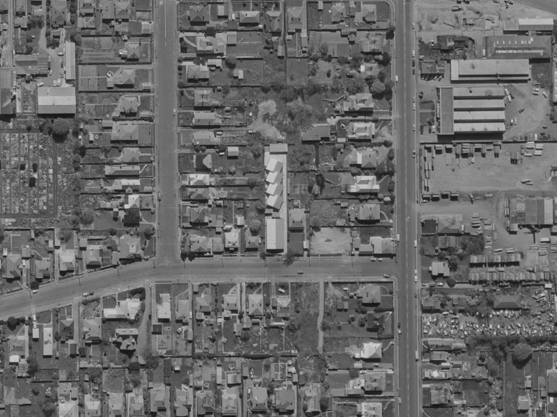 73 Fairfield Avenue from the air, 1970-1974