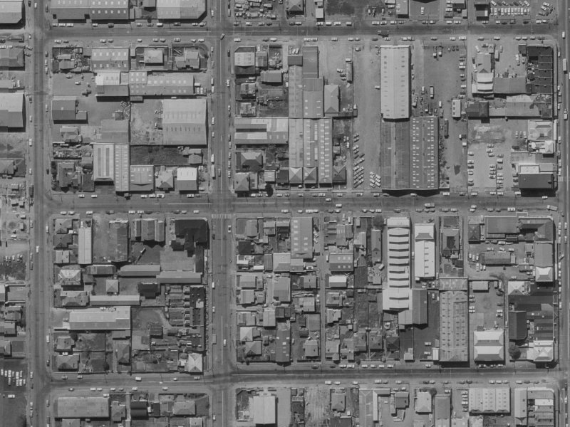 Battersea Street from the air, 1970-1974