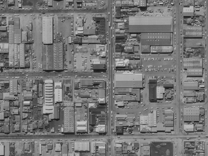 443 Colombo Street from the air, 1970-1974