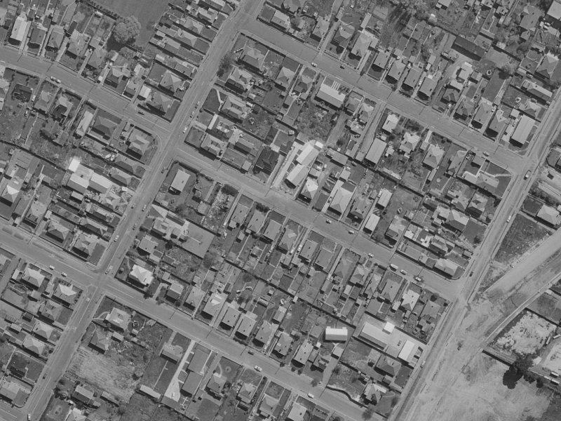 52-54 Grenville Street from the air, 1970-1974