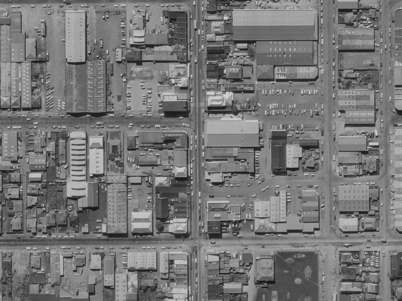 424 Colombo Street from the air, 1970-1974