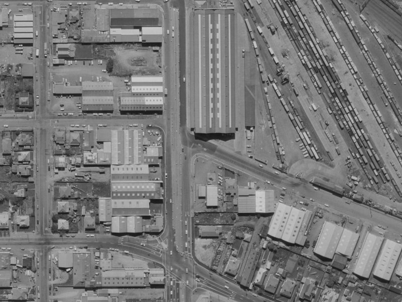 2–8 Mowbray Street from the air, 1970-1974
