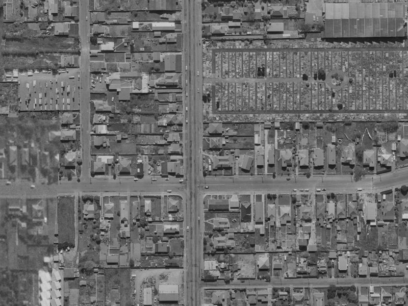 398 Selwyn Street from the air, 1970-1974