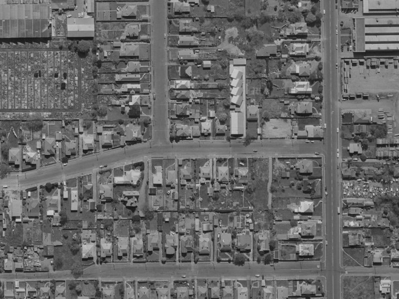 70 Fairfield Avenue from the air, 1970-1974