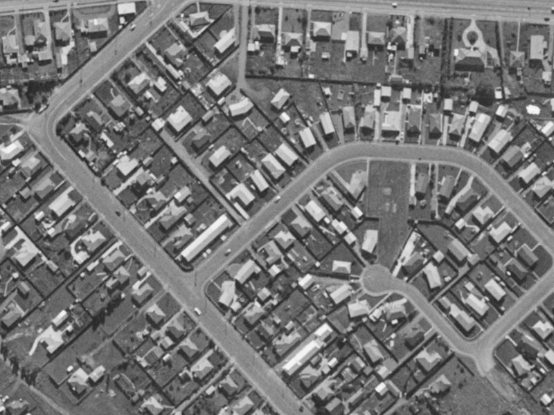 11 Bermuda Drive from the air, 1970-1974