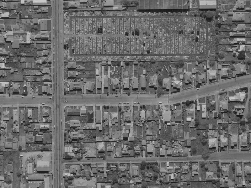 21 Fairfield Avenue from the air, 1970-1974