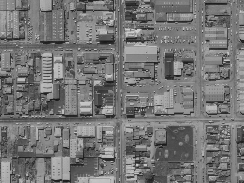 423 Colombo Street from the air, 1970-1974