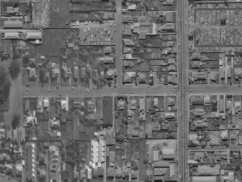 105 Poulson Street from the air, 1970-1974