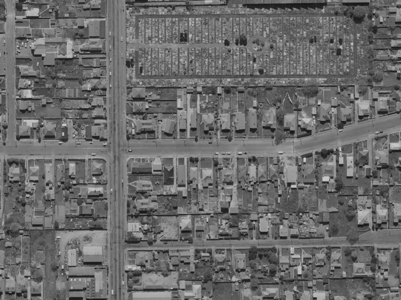 16 Fairfield Avenue from the air, 1970-1974