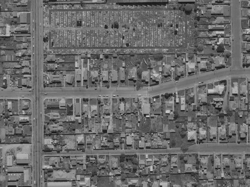 25 Fairfield Avenue from the air, 1970-1974