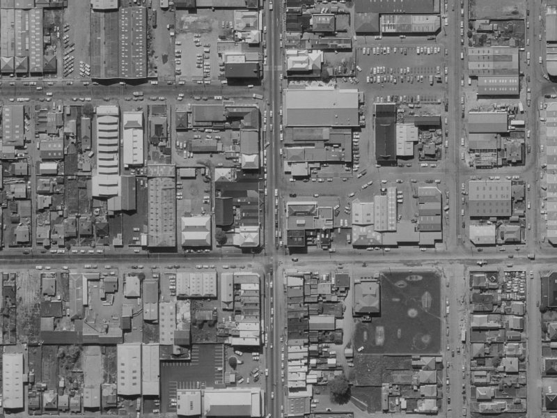 419 Colombo Street from the air, 1970-1974