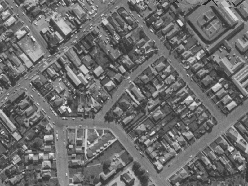 Feilding Street from the air, 1970-1974