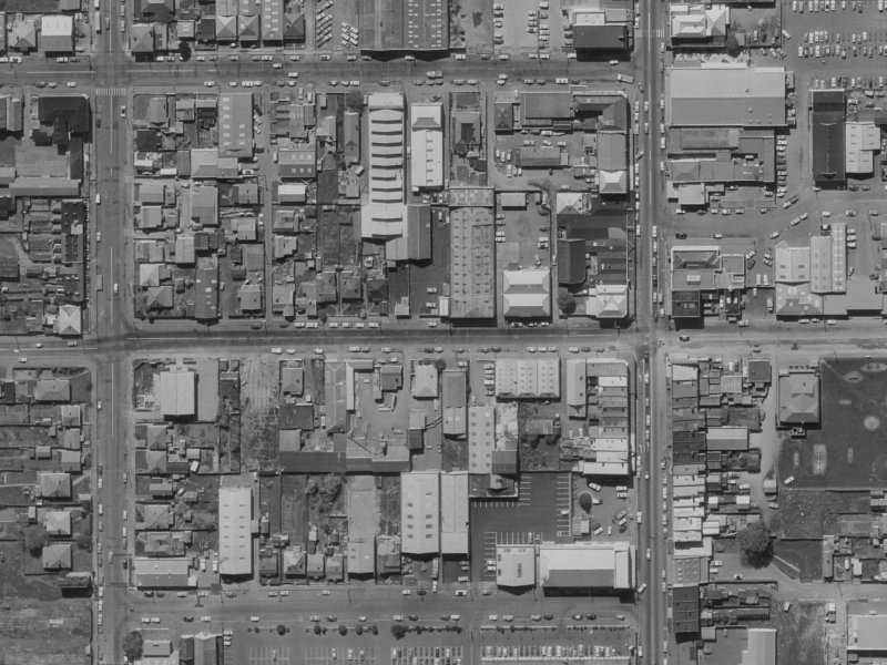 48-50 Wordsworth Street from the air, 1970-1974