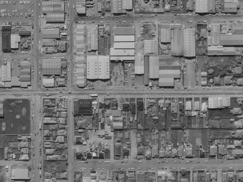 Wordsworth Street from the air, 1970-1974
