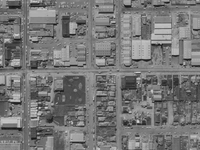 90 Wordsworth Street from the air, 1970-1974