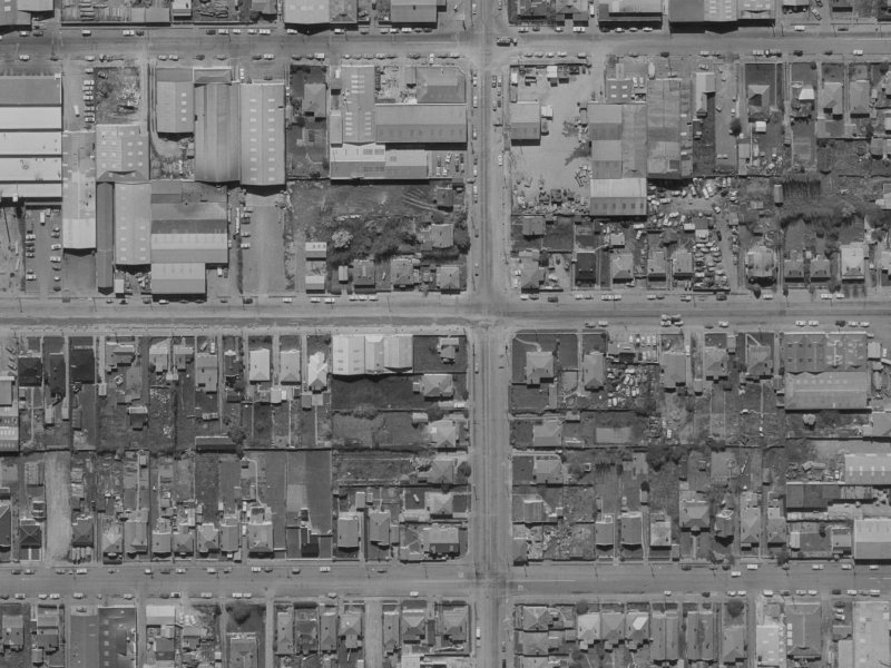 152 Wordsworth Street from the air, 1970-1974
