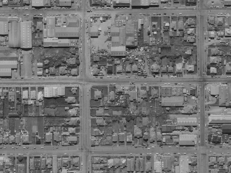 164 Wordsworth Street from the air, 1970-1974
