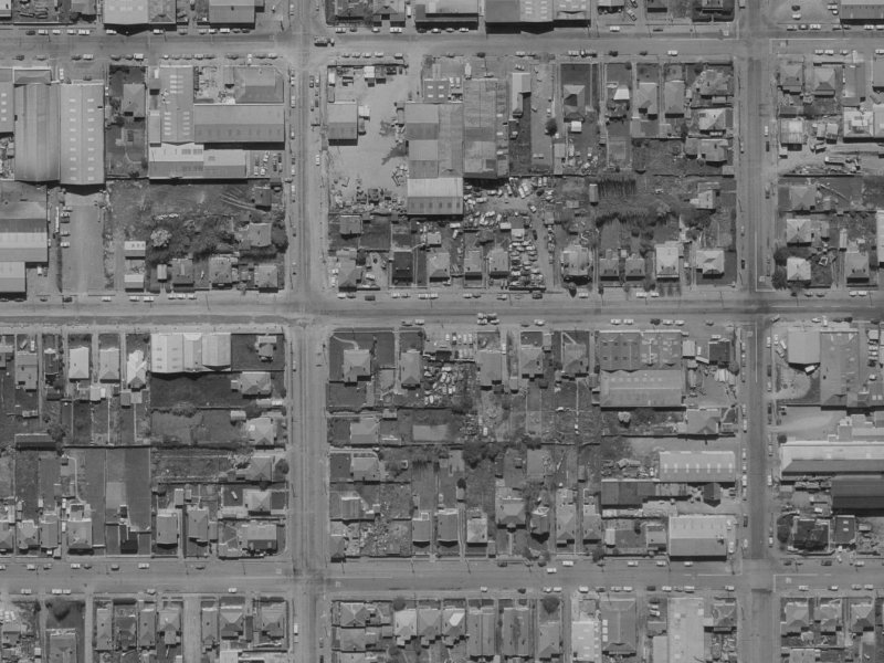 166 Wordsworth Street from the air, 1970-1974