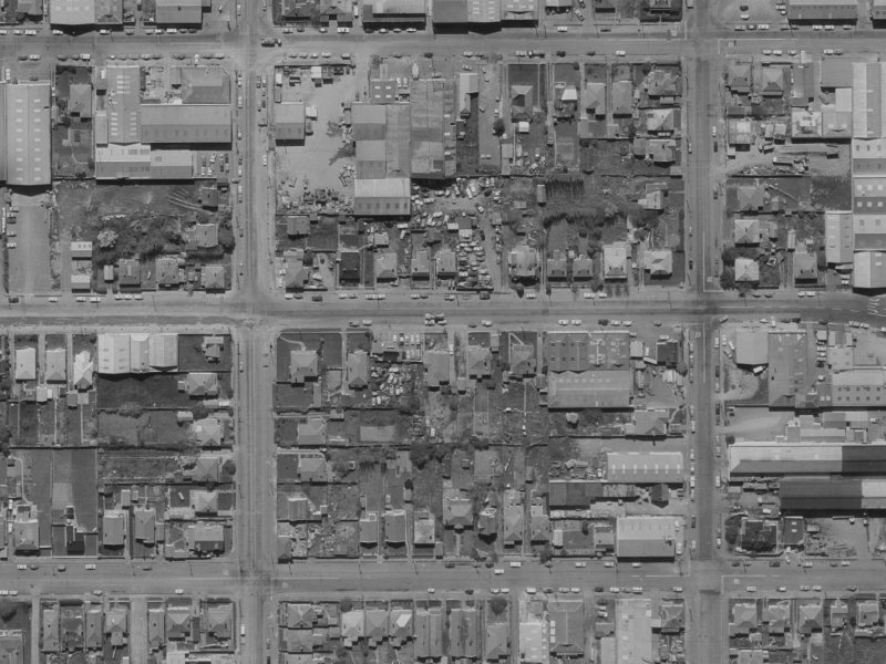 170 Wordsworth Street from the air, 1970-1974