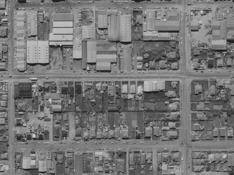 134 Wordsworth Street from the air, 1970-1974