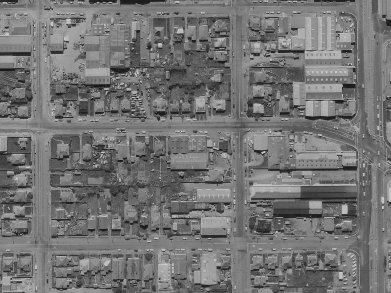 190 Wordsworth Street from the air, 1970-1974