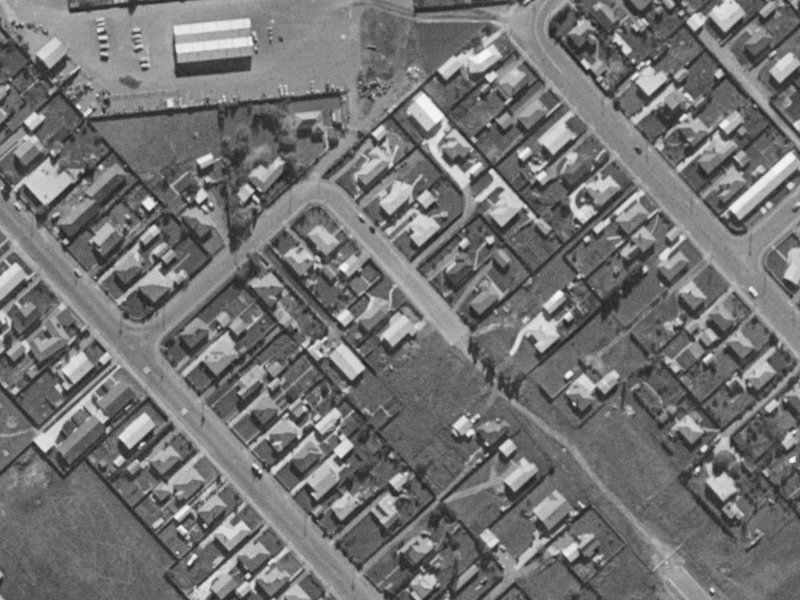 14 Oakhampton Street from the air, 1970-1974
