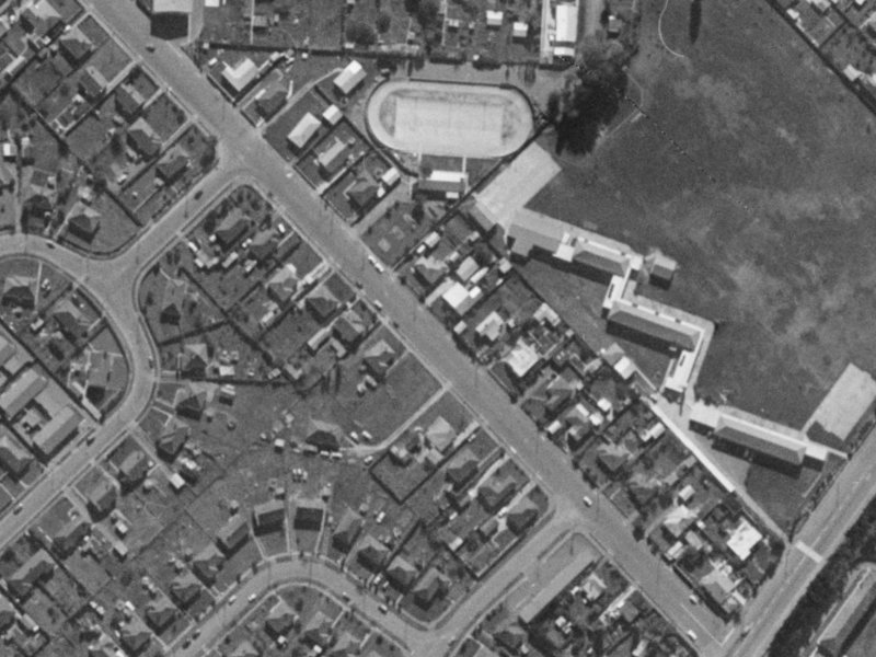 25 Garvins Road from the air, 1970-1974