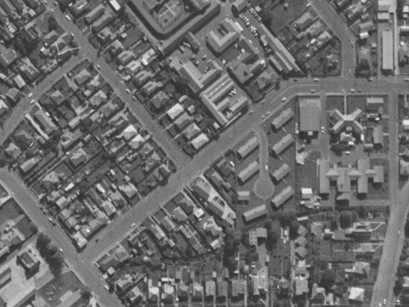 30 Poulson Street from the air, 1970-1974