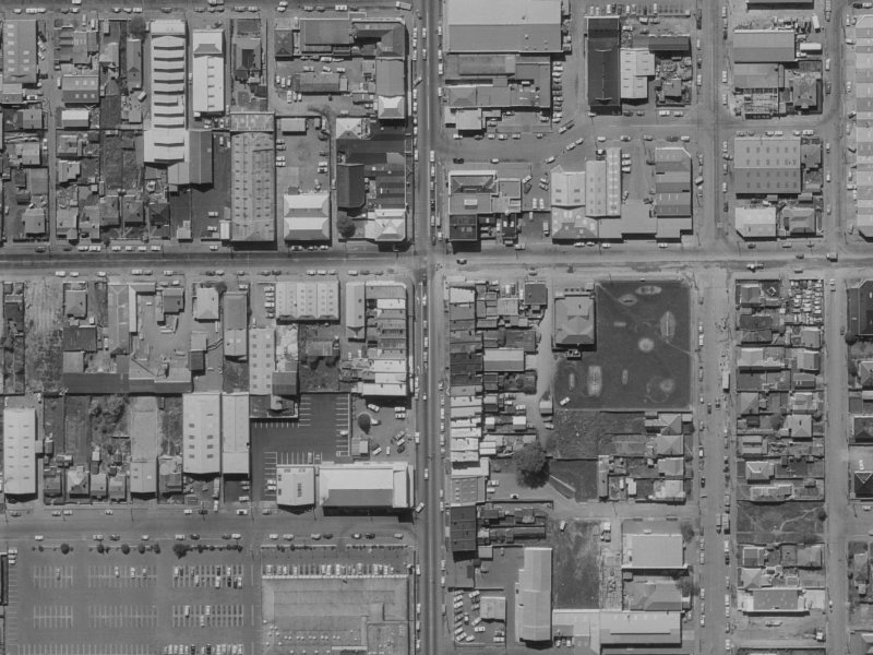 403 Colombo Street from the air, 1970-1974