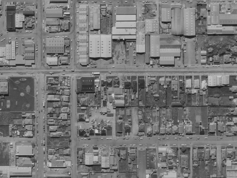 112 Wordsworth Street from the air, 1970-1974