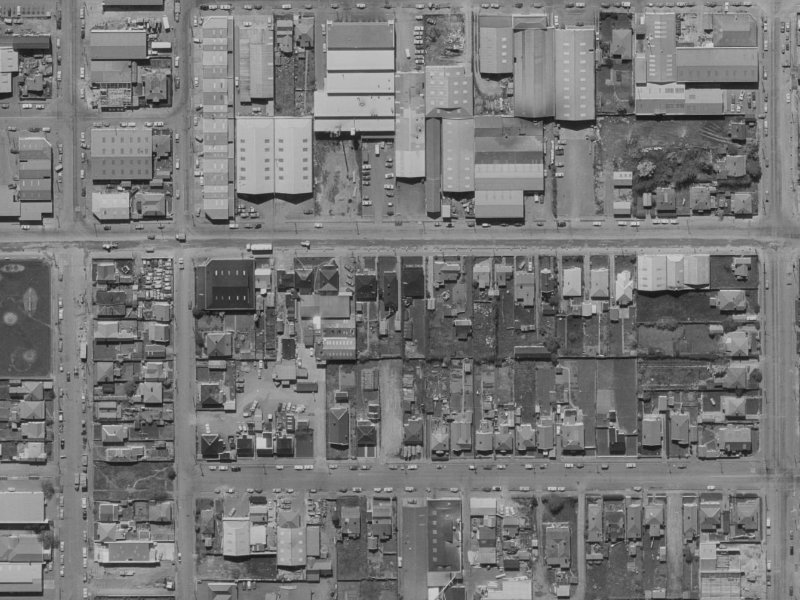 118 Wordsworth Street from the air, 1970-1974