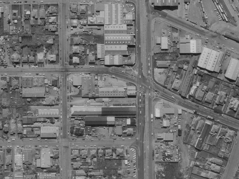 210 Wordsworth Street from the air, 1970-1974