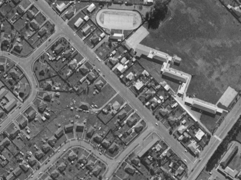 28A Garvins Road from the air, 1970-1974