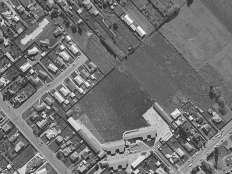 25 Akoranga Place from the air, 1970-1974