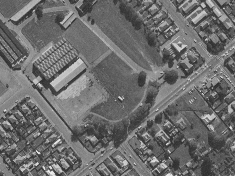 27 Parade Ct from the air, 1970-1974