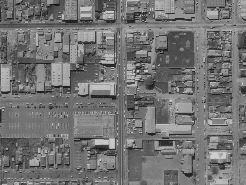 374-380 Colombo Street from the air, 1970-1974