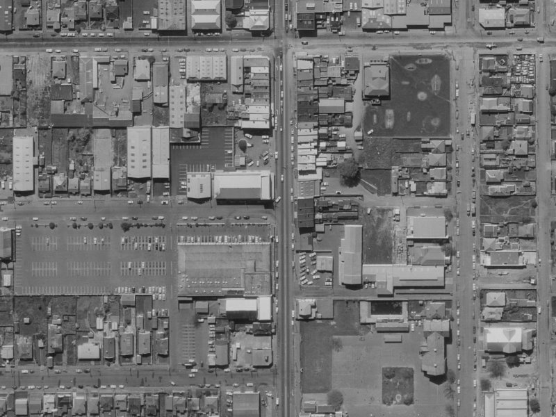 376 Colombo Street from the air, 1970-1974