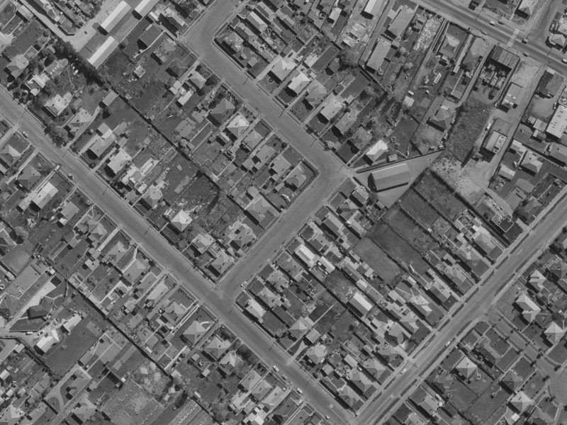 47-49 Dampier Street from the air, 1970-1974