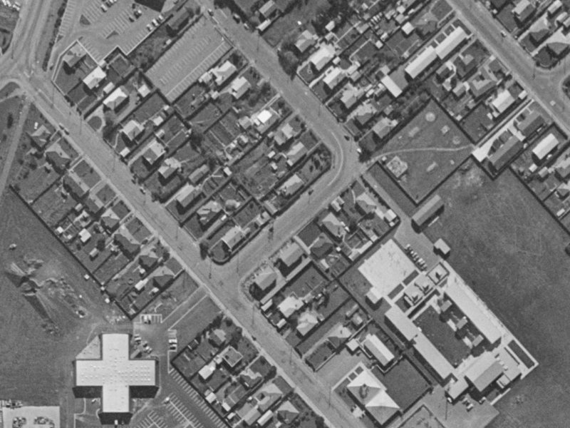 34 Tower Street from the air, 1970-1974