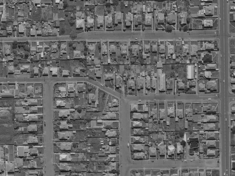 61A Ruskin Street from the air, 1970-1974