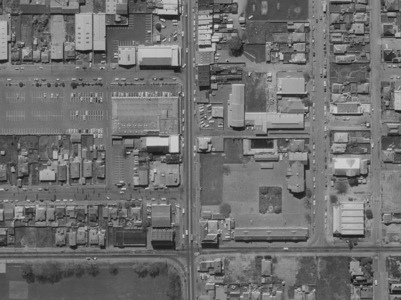 352A Colombo Street from the air, 1970-1974