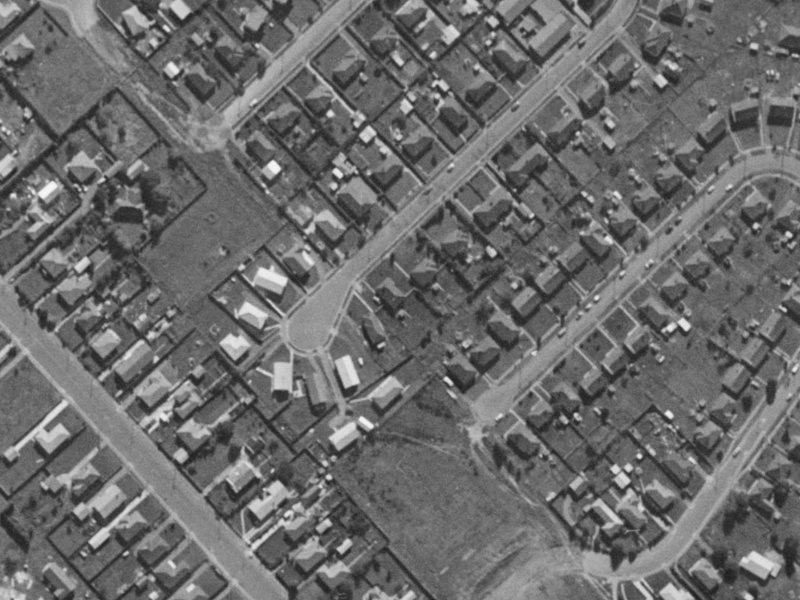 55B Dickson Crescent from the air, 1970-1974