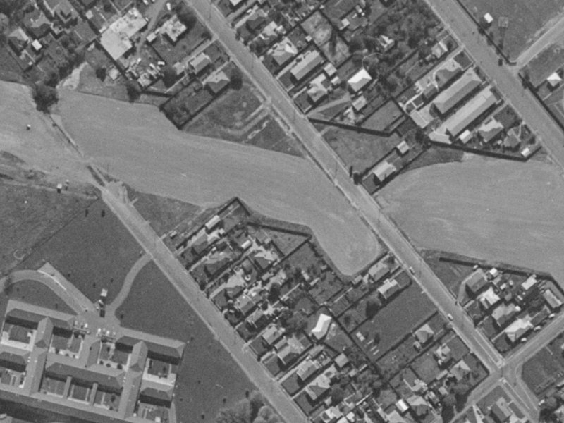 74B Sylvan Street from the air, 1970-1974