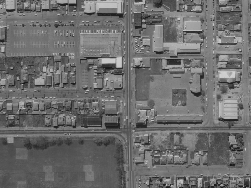348 Colombo Street from the air, 1970-1974