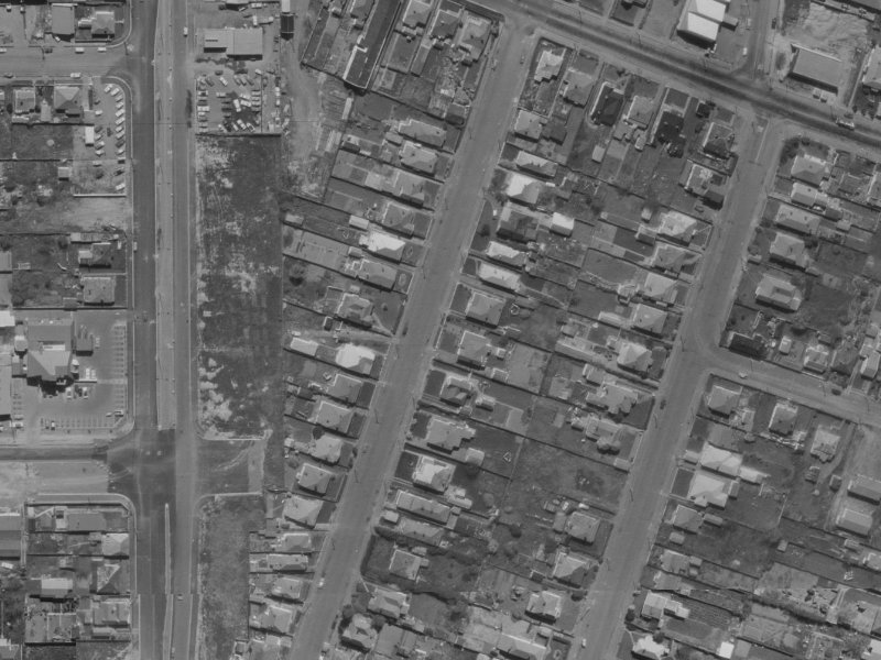 Defoe Place from the air, 1970-1974