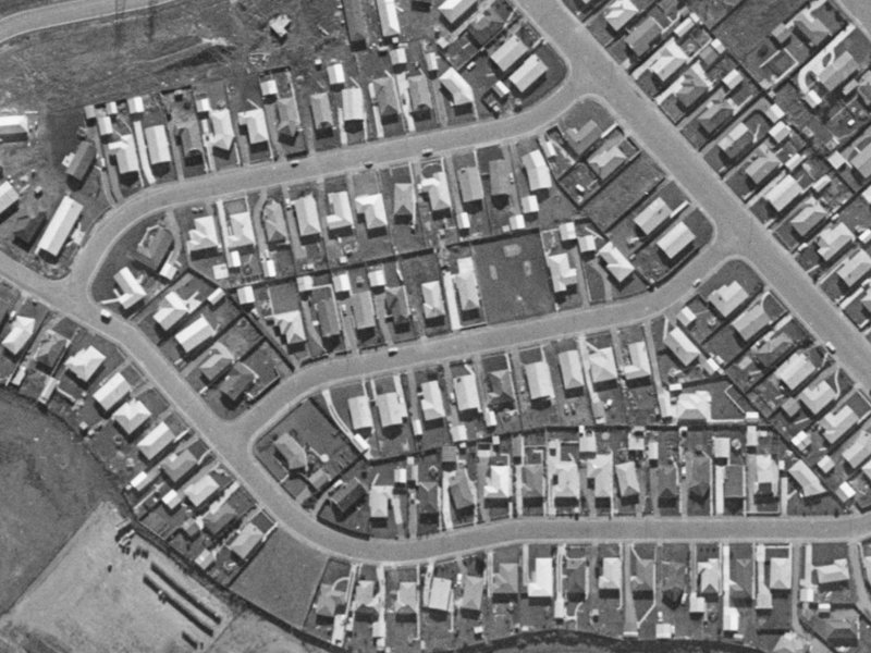 Waitohi Street from the air, 1970-1974
